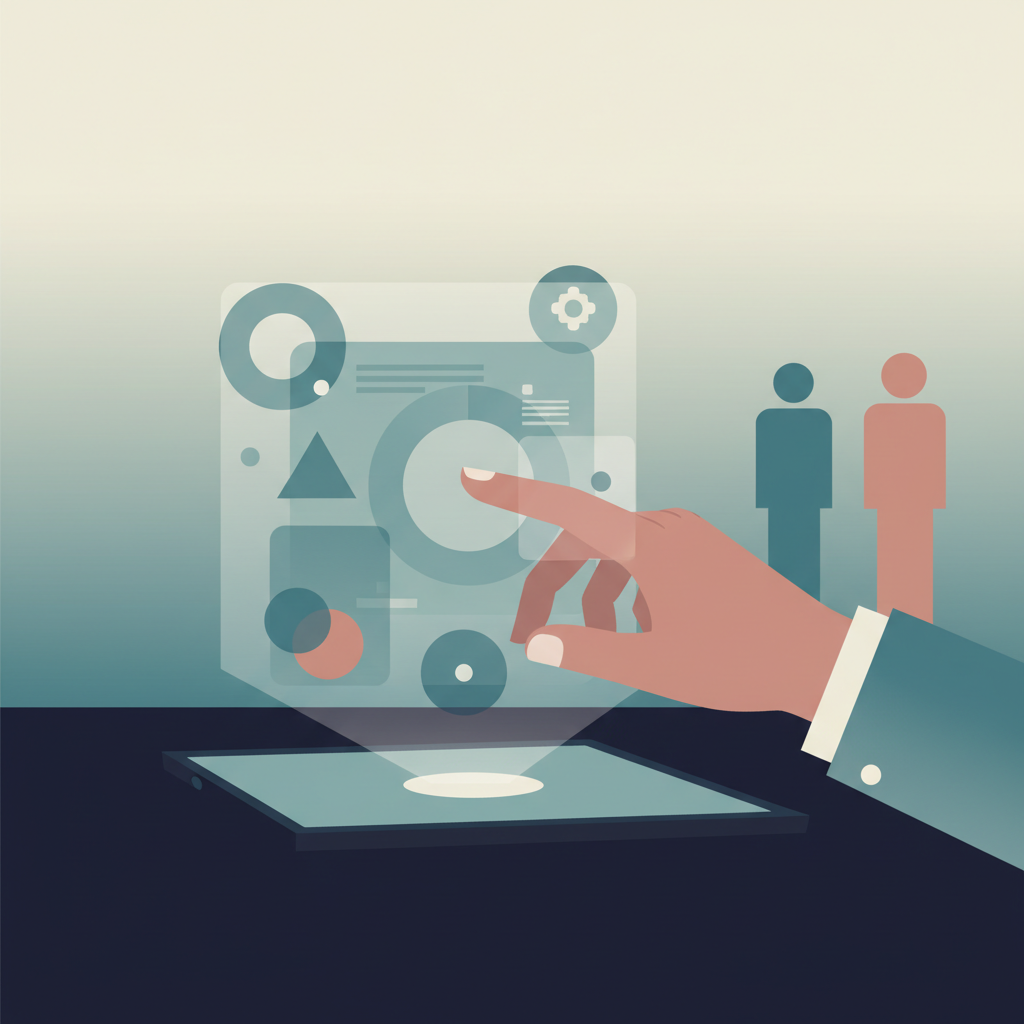 Hand interacting with a hologram